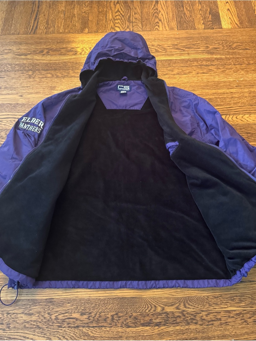 ELDER HIGH SCHOOL PANTHERS Purple Hooded Windbreaker Jacket - Elder Panthers - Picture 8 of 10